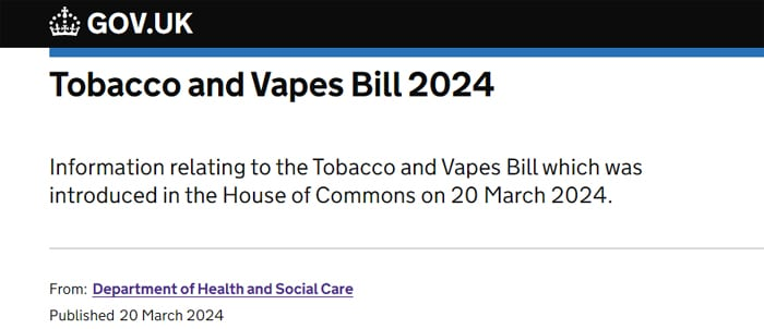 UK Tobacco & Vapes Bill 2024 & What It Means For Vapers