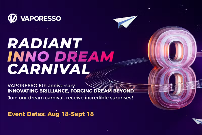 Press Release: VAPORESSO Kicks Off 8th Anniversary Celebrations, Marks Milestone of Innovation and Pursuing Dreams